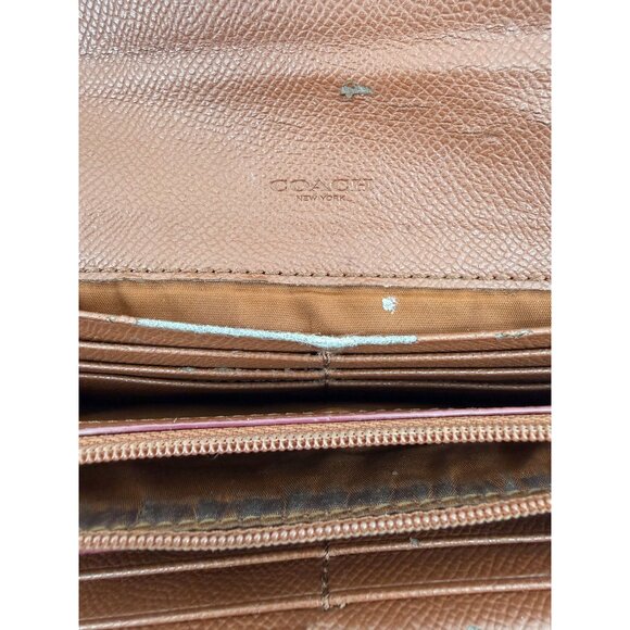 Coach F52601 Brown PVC Coated Canvas Leather Wallet Clutch - Compact & Stylish - Picture 3 of 4